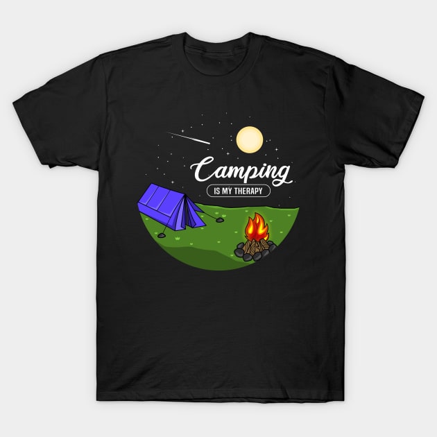 Camping is my therapie Gift T-Shirt by Lomitasu